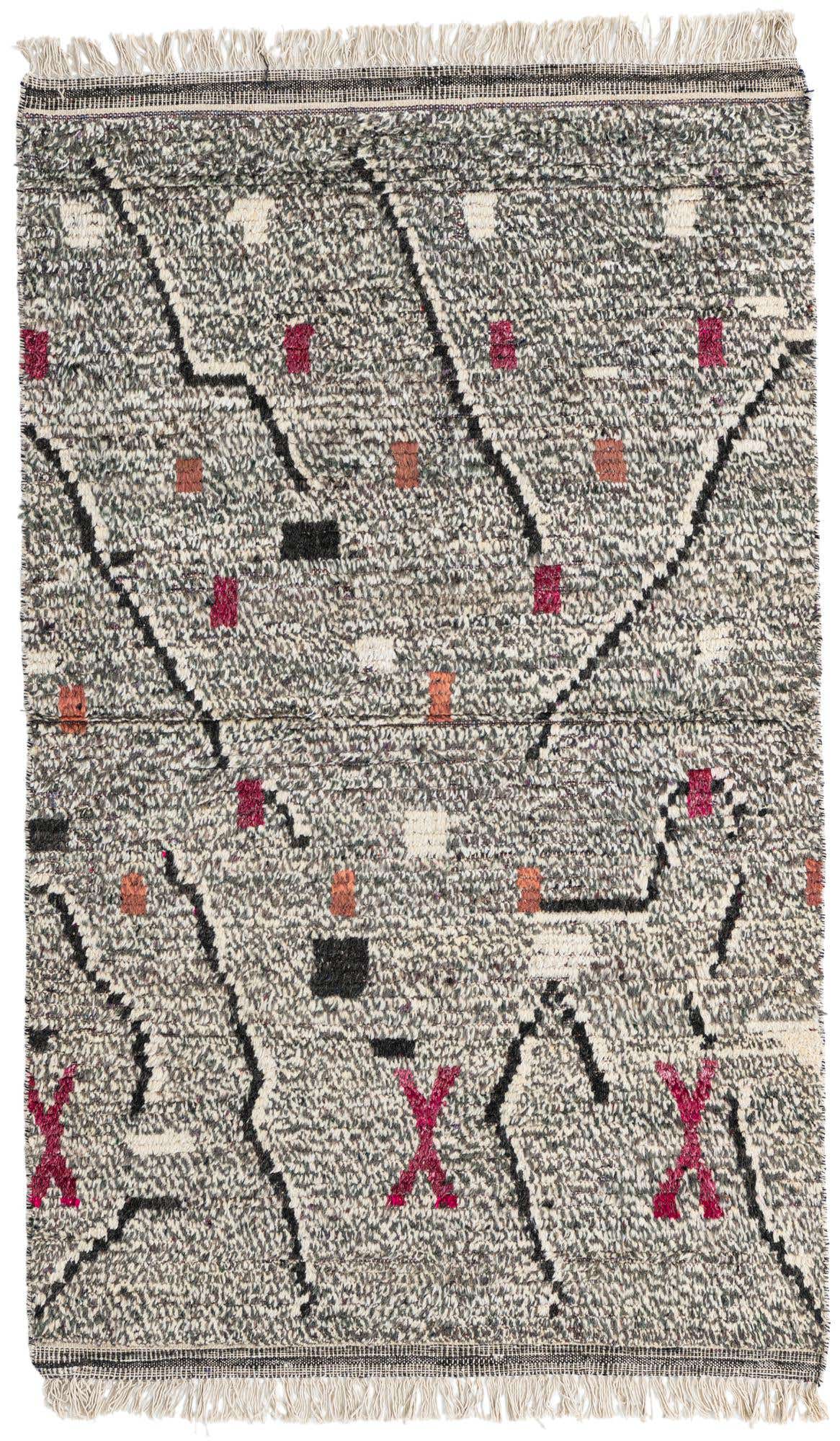 4' 2 x 6' 9 Hand Knotted Moroccan Wool Rug