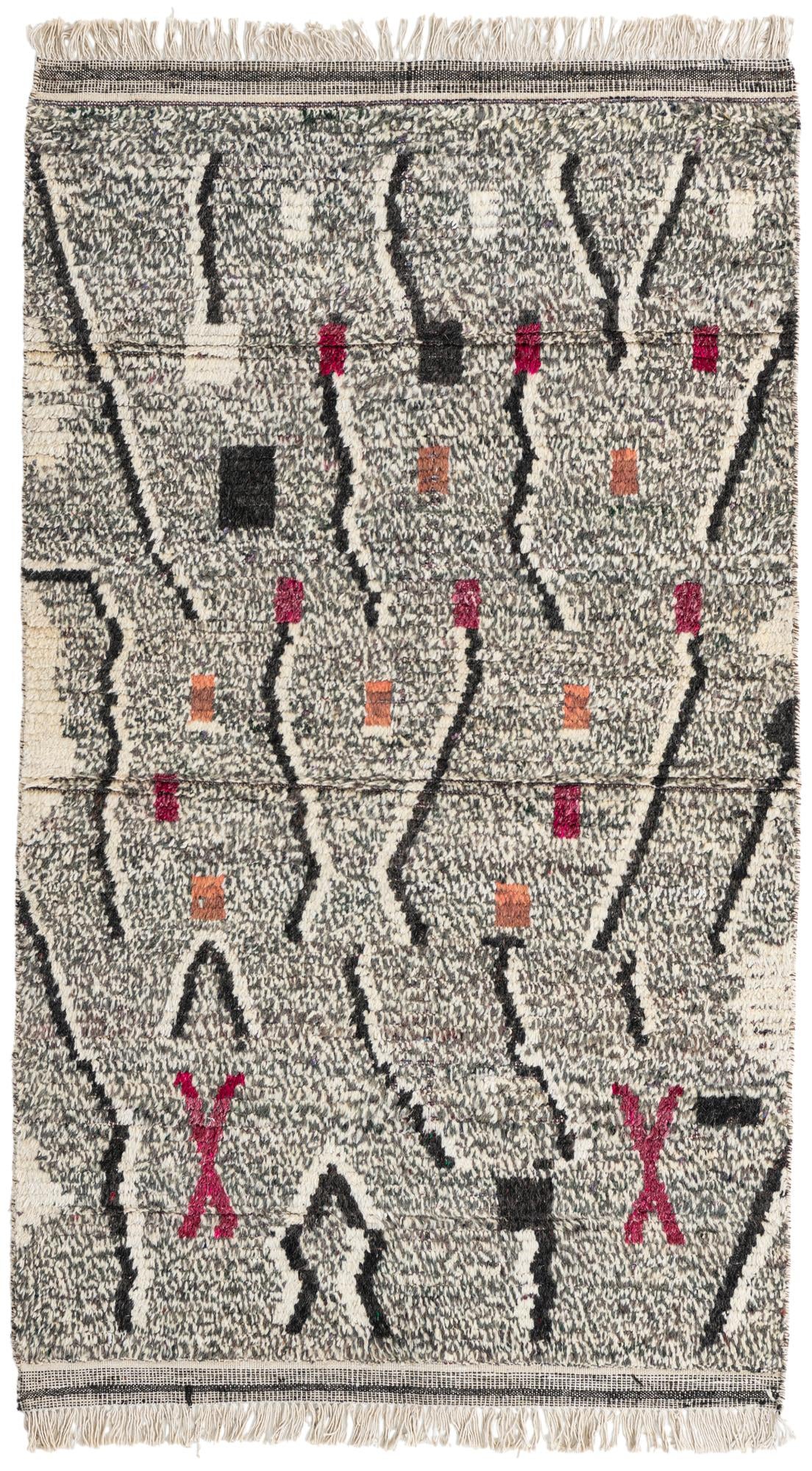 4' x 6' 9 Hand Knotted Moroccan Wool Rug