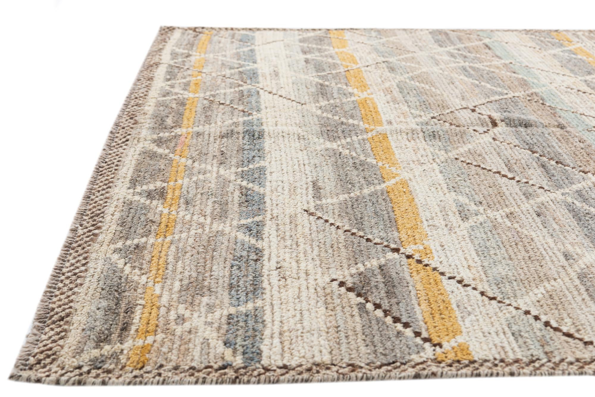 5' 9 x 9' 5 Hand Knotted Moroccan Wool Rug