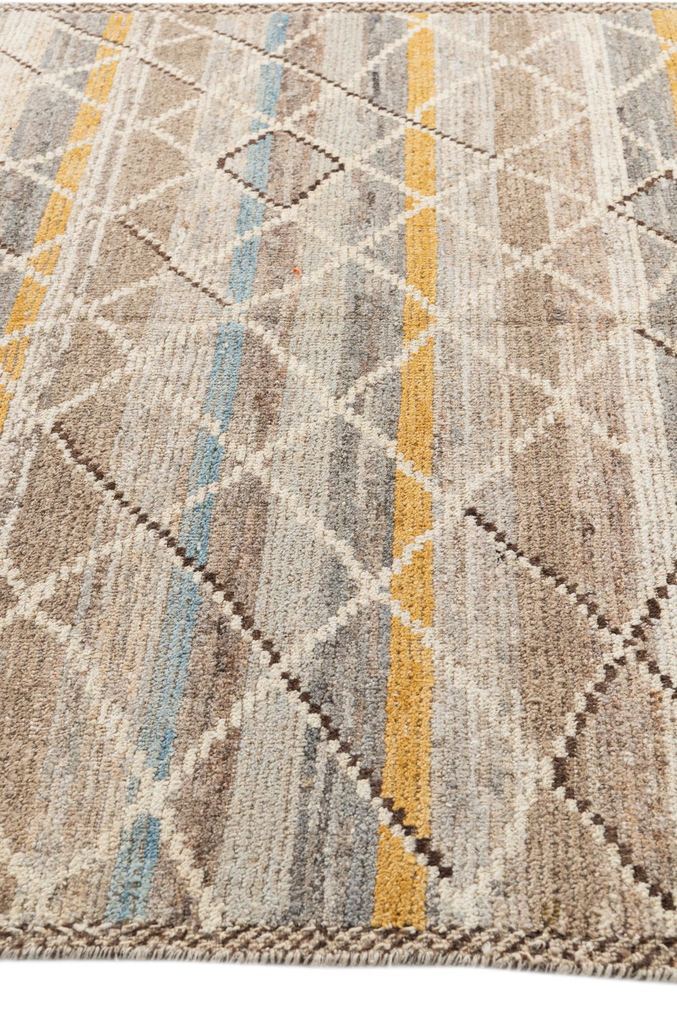5' 9 x 9' 5 Hand Knotted Moroccan Wool Rug