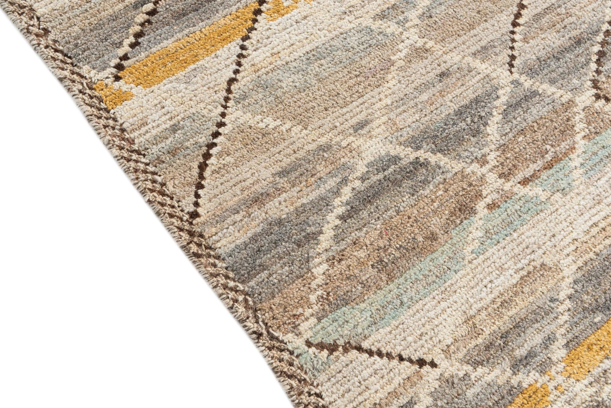 5' 9 x 9' 5 Hand Knotted Moroccan Wool Rug