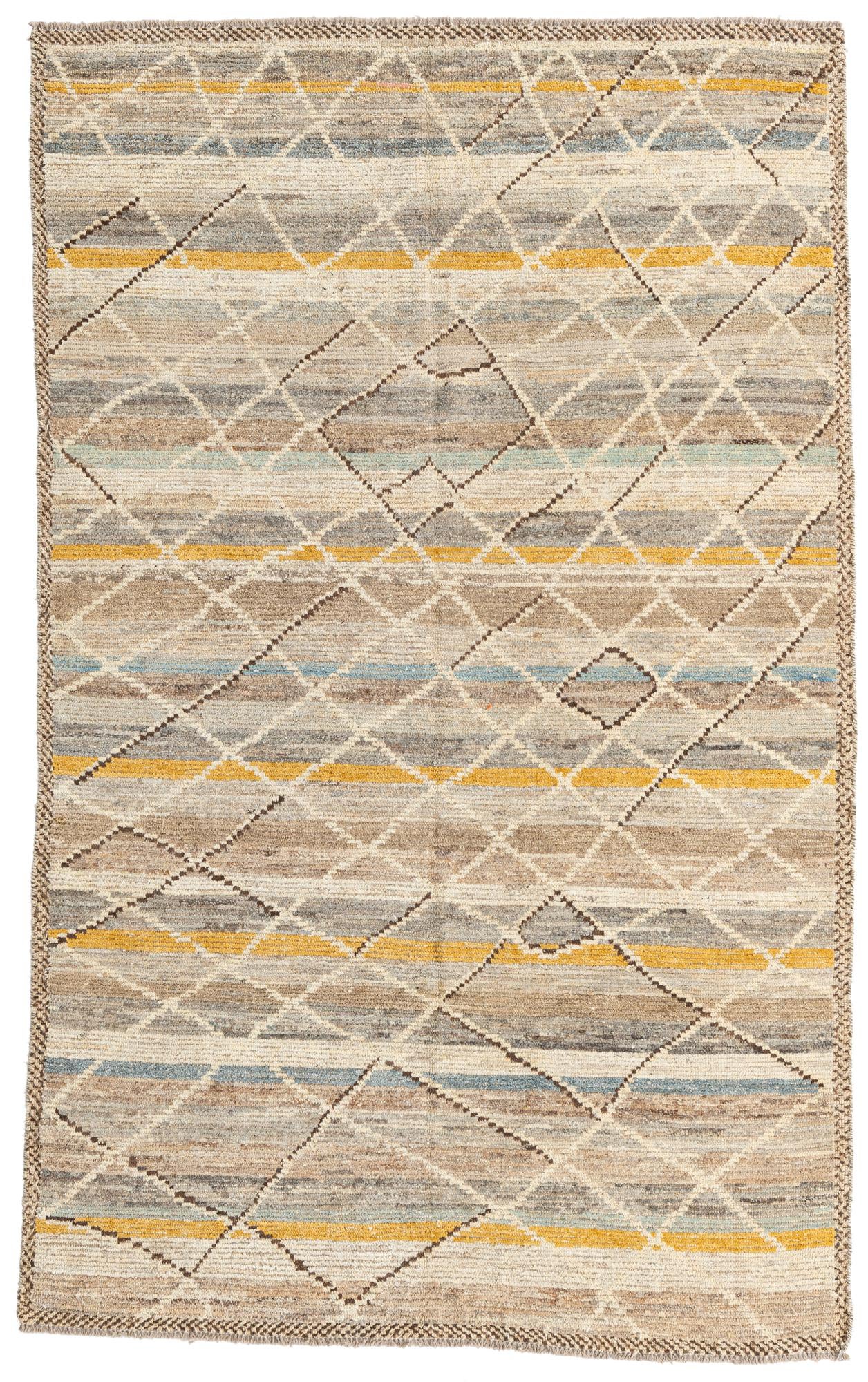 5' 9 x 9' 5 Hand Knotted Moroccan Wool Rug
