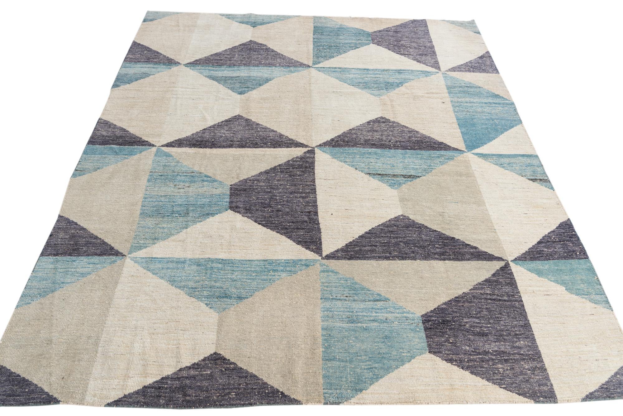 7' 9 x 10' 4 Hand Knotted Moroccan Wool Rug