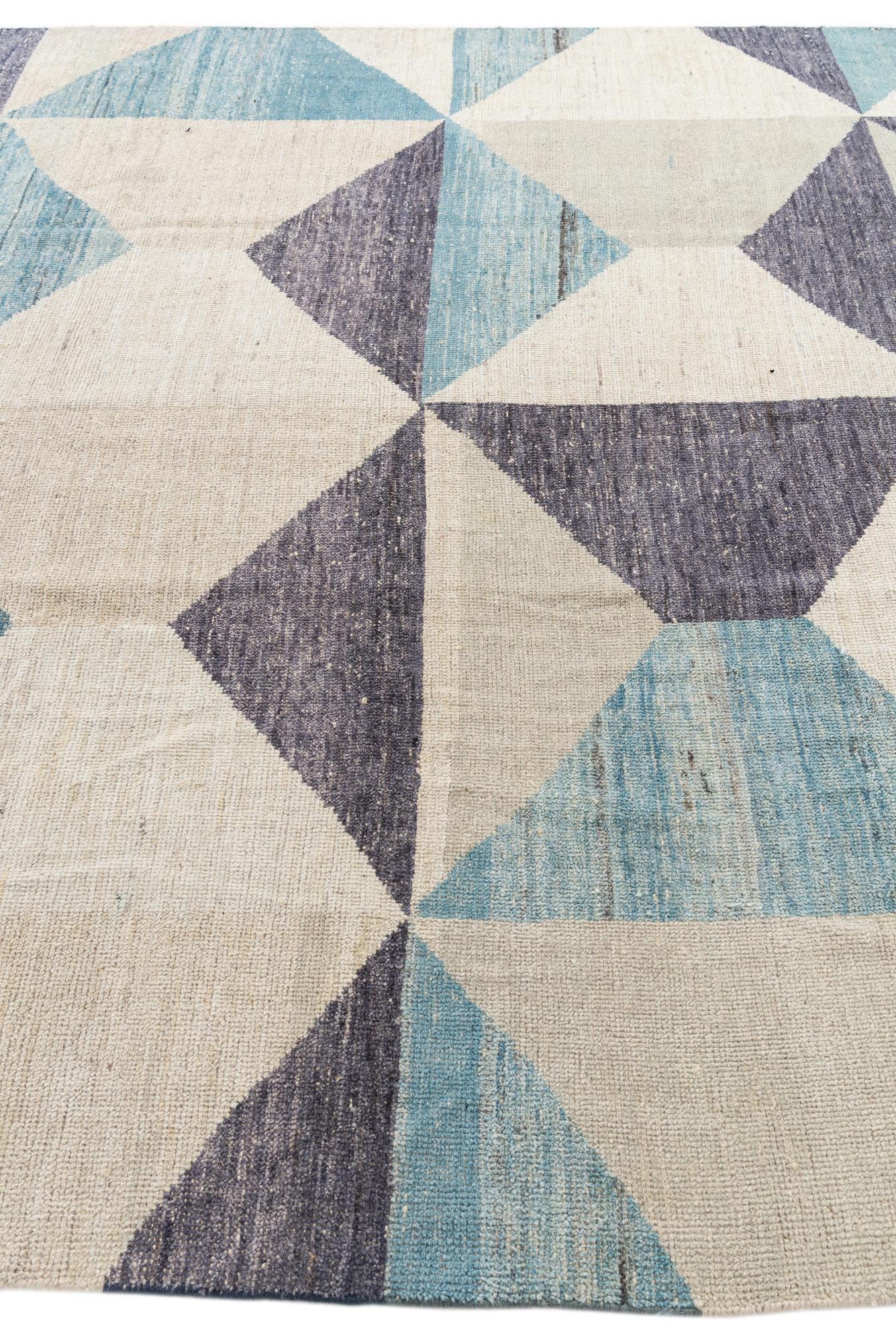 7' 9 x 10' 4 Hand Knotted Moroccan Wool Rug