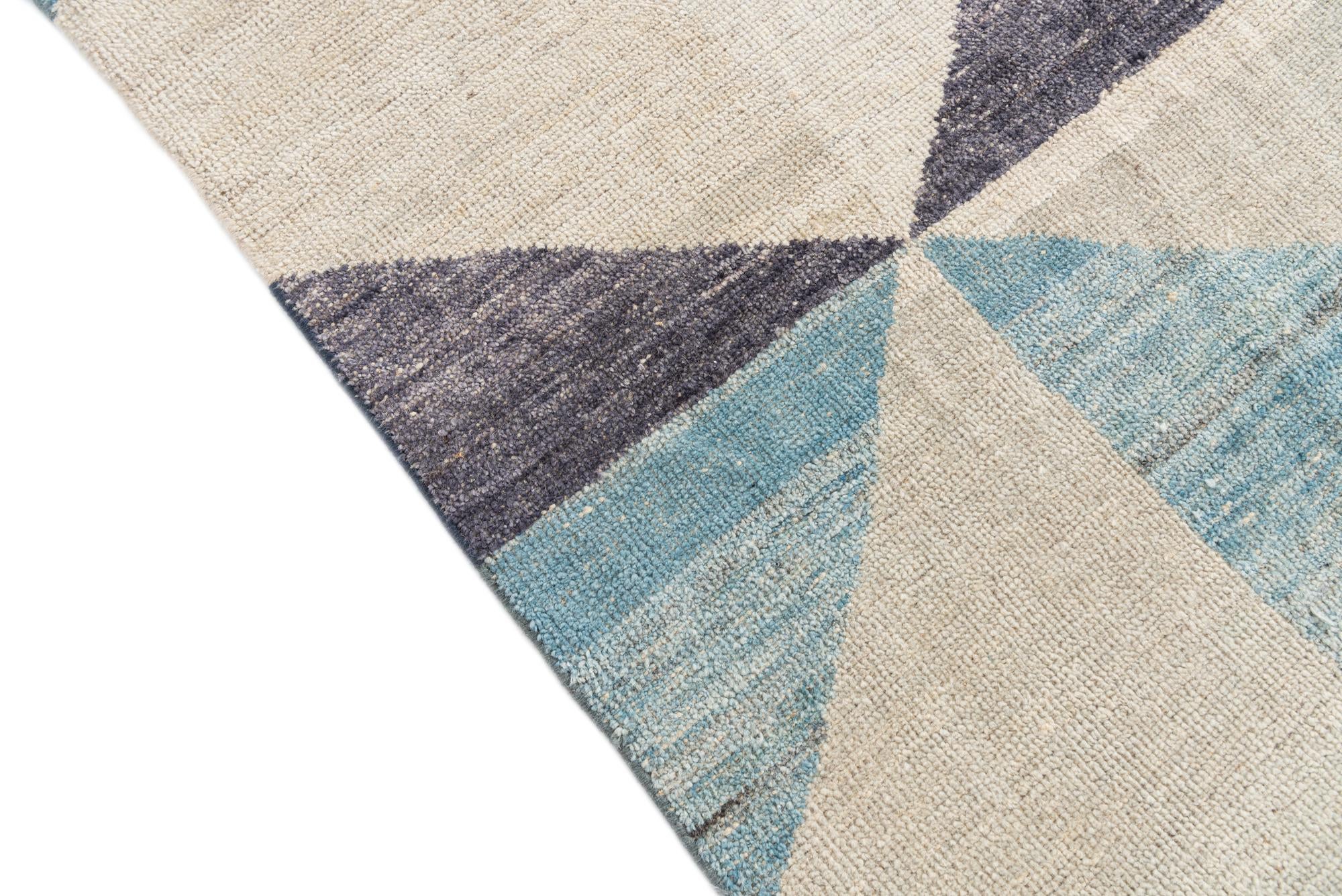 7' 9 x 10' 4 Hand Knotted Moroccan Wool Rug