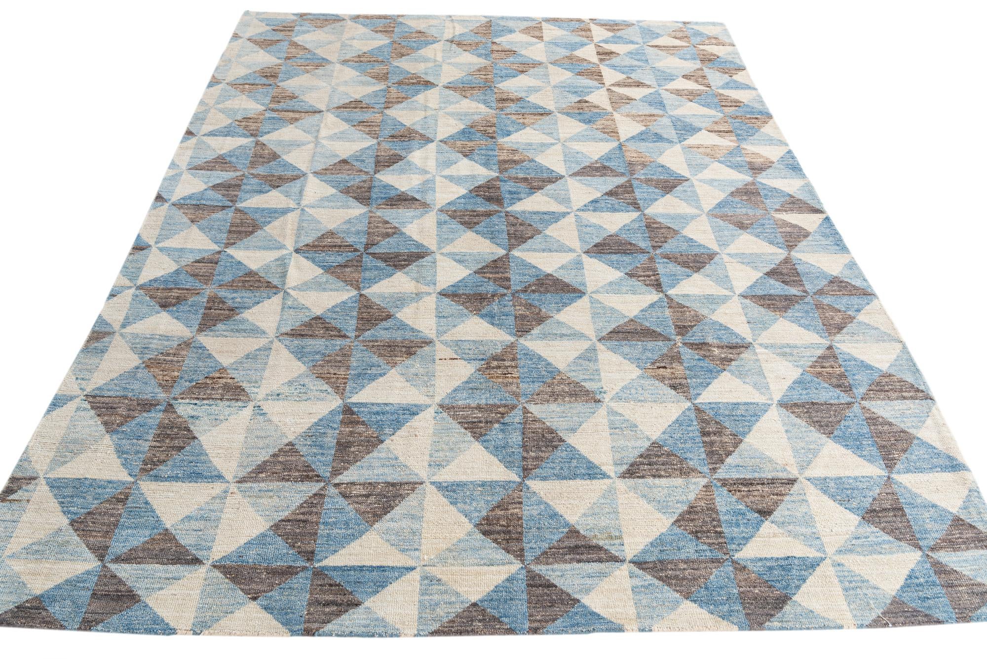 8' 9 x 11' 10 Hand Knotted Moroccan Wool Rug