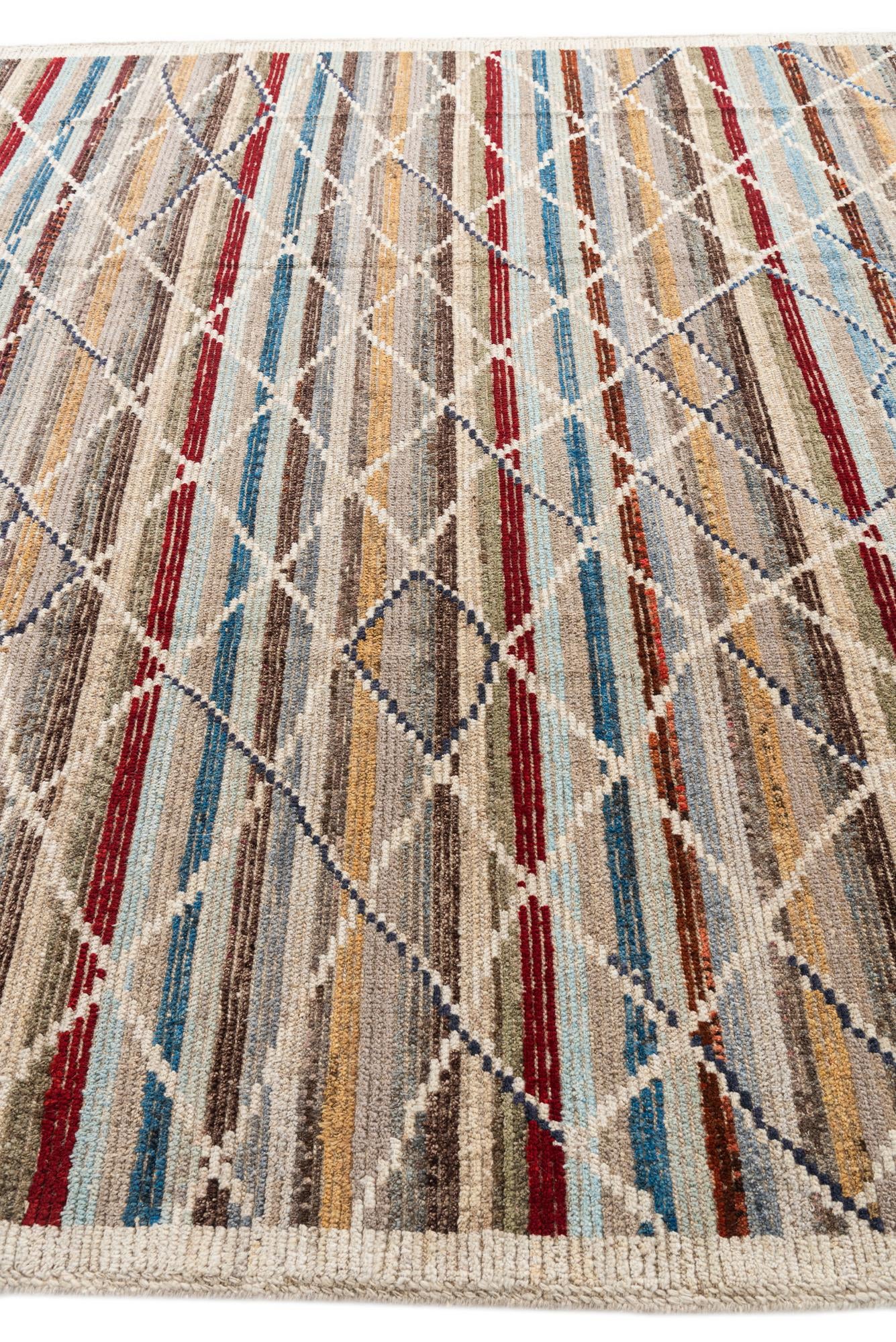 8' 6 x 10' 7 Hand Knotted Moroccan Wool Rug