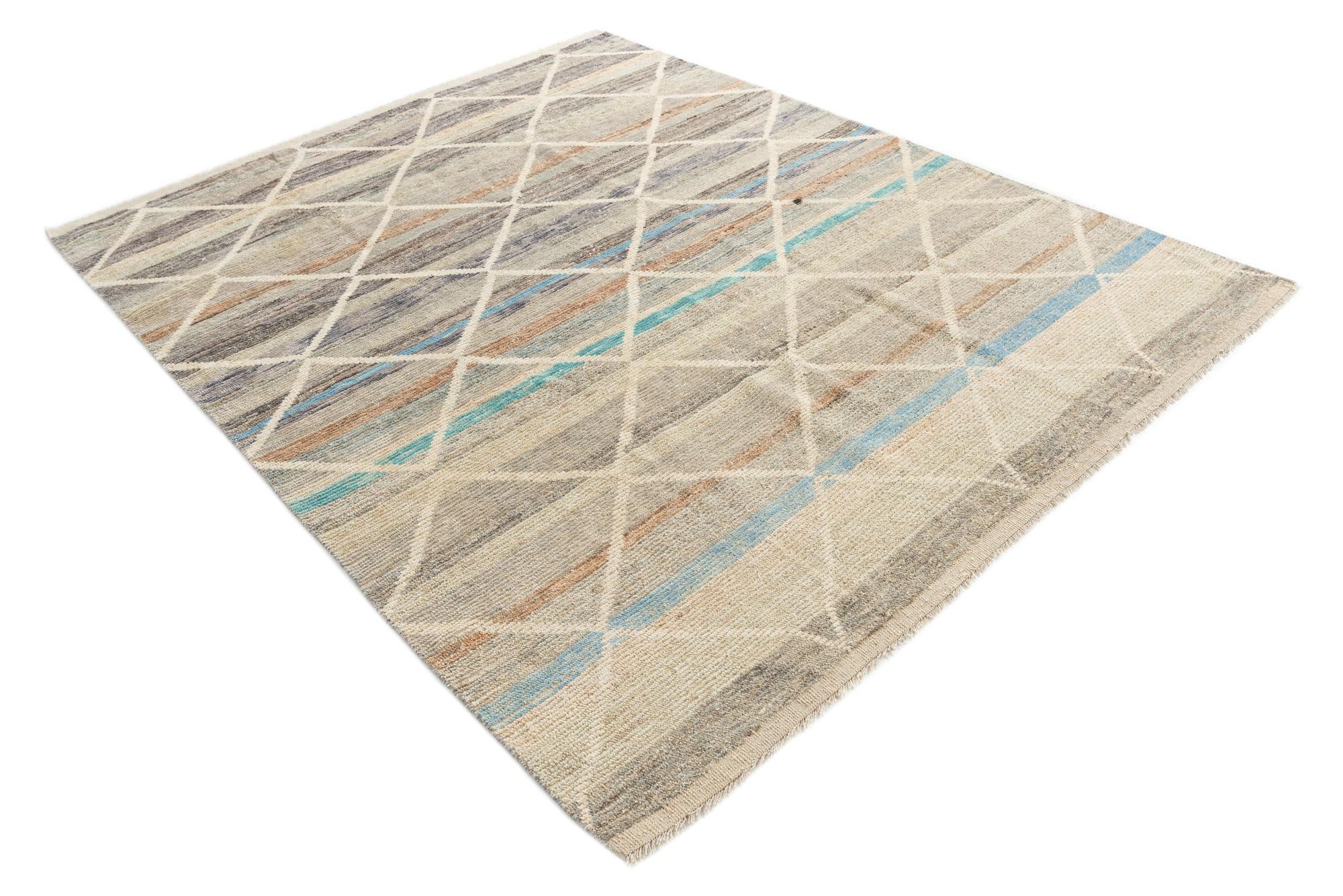 8' 1 x 10' 2 Hand Knotted Moroccan Wool Rug
