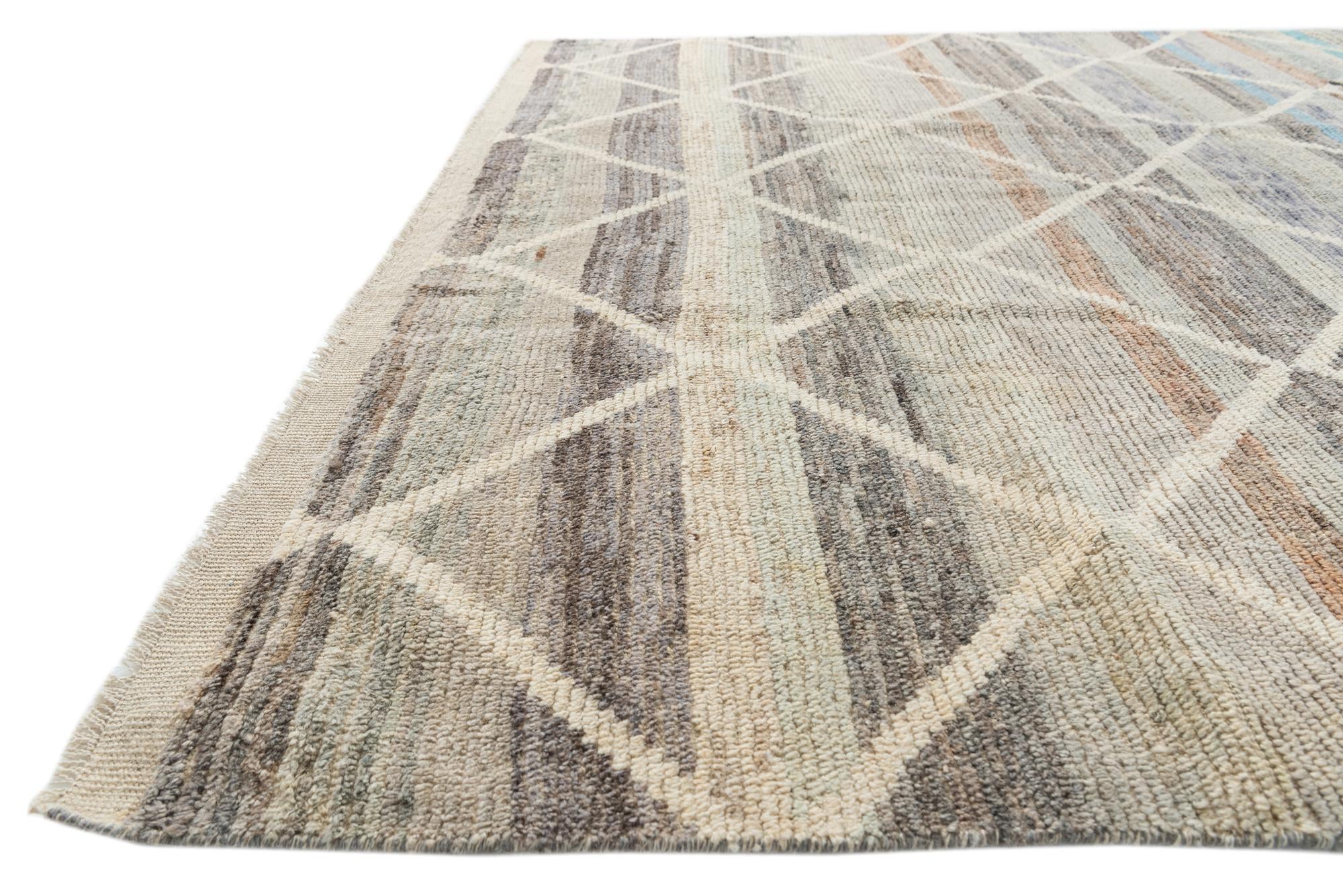8' 1 x 10' 2 Hand Knotted Moroccan Wool Rug