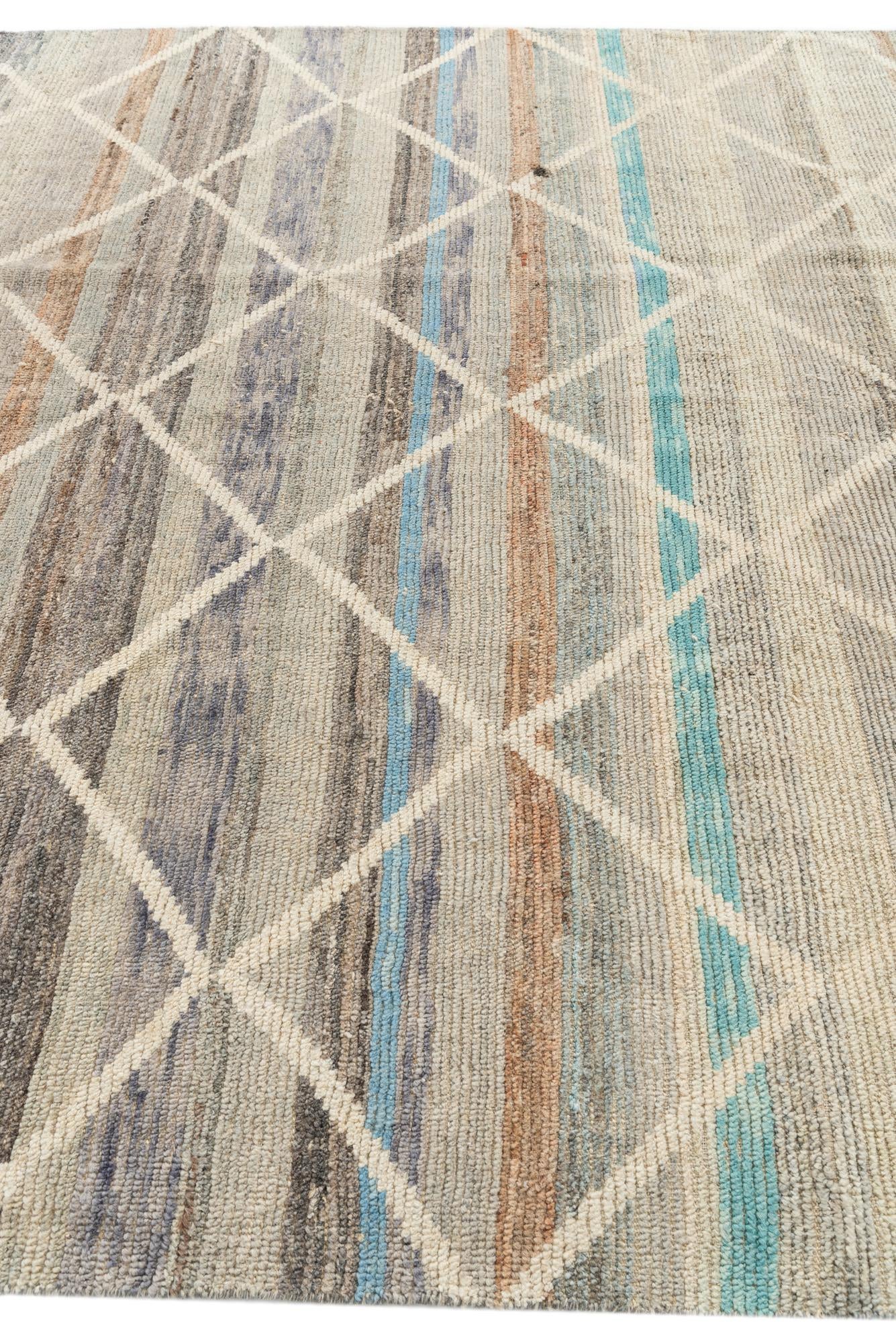 8' 1 x 10' 2 Hand Knotted Moroccan Wool Rug