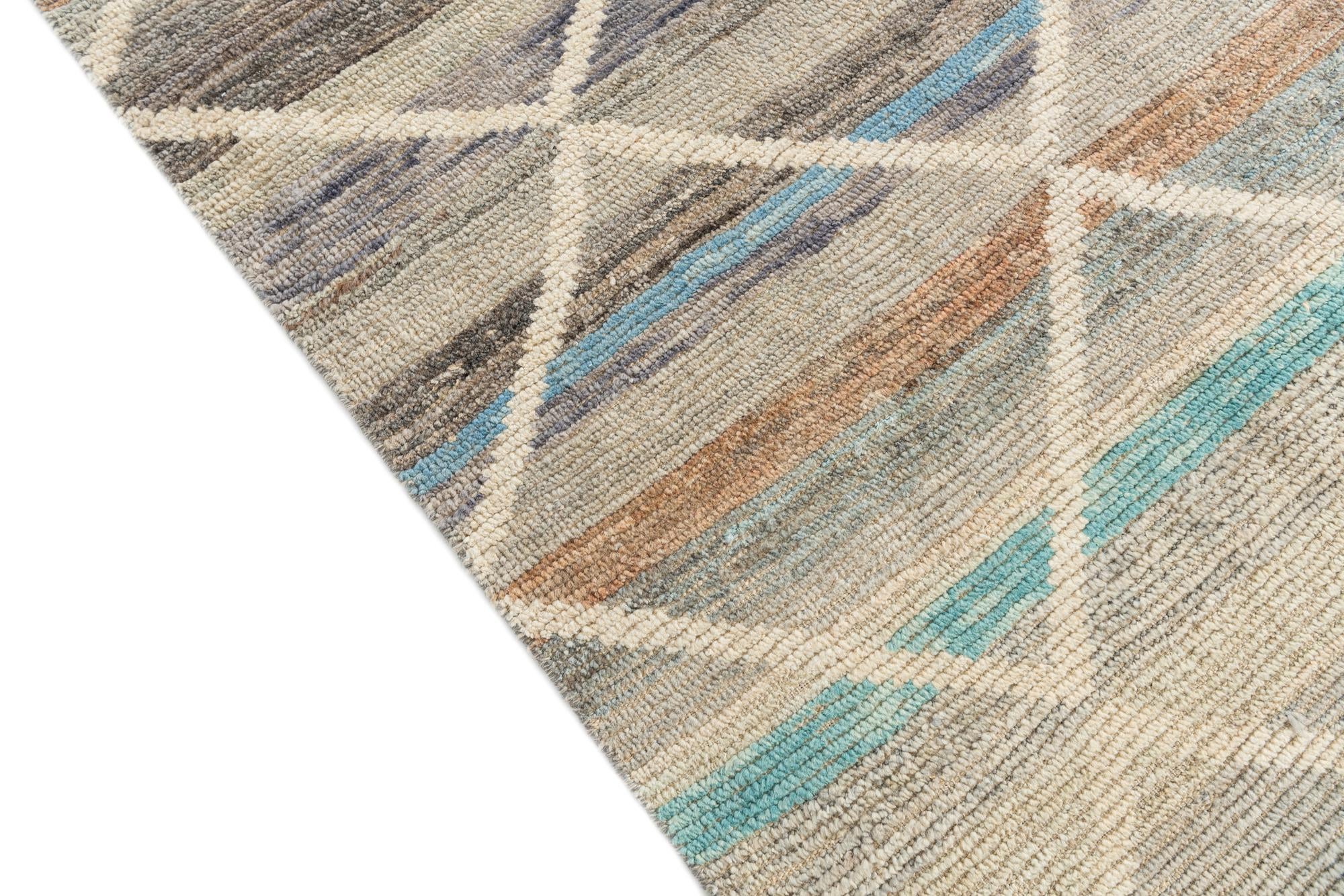 8' 1 x 10' 2 Hand Knotted Moroccan Wool Rug
