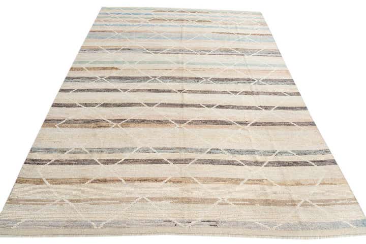 9' x 12' 7 Hand Knotted Moroccan Wool Rug