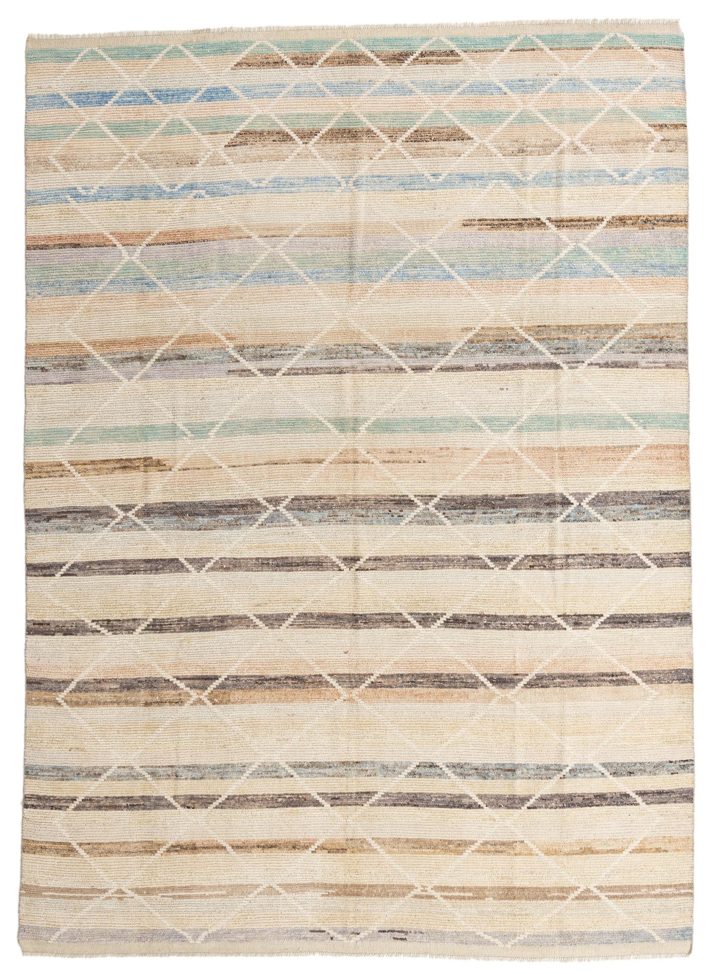 9' x 12' 7 Hand Knotted Moroccan Wool Rug