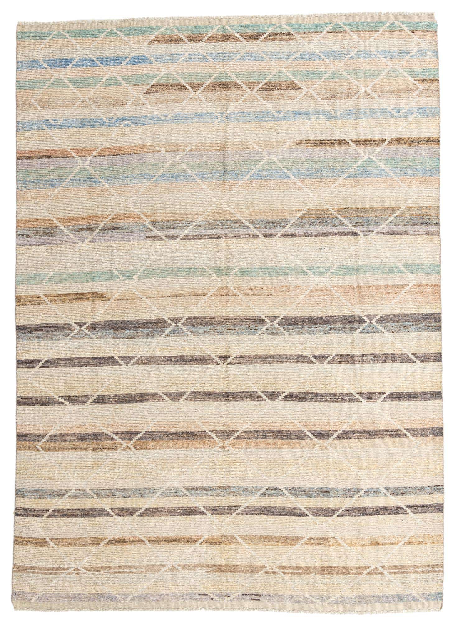 9' x 12' 7 Hand Knotted Moroccan Wool Rug
