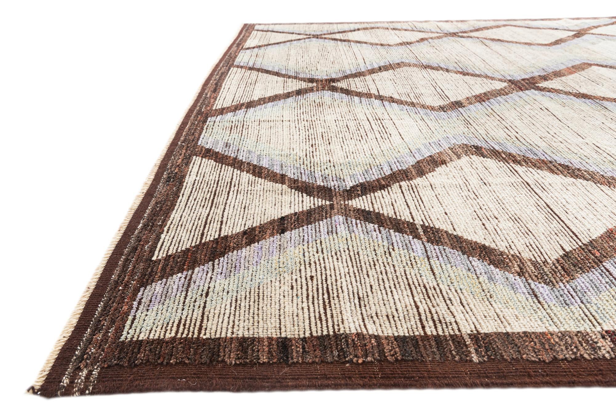 9' 5 x 12' 4 Hand Knotted Moroccan Wool Rug
