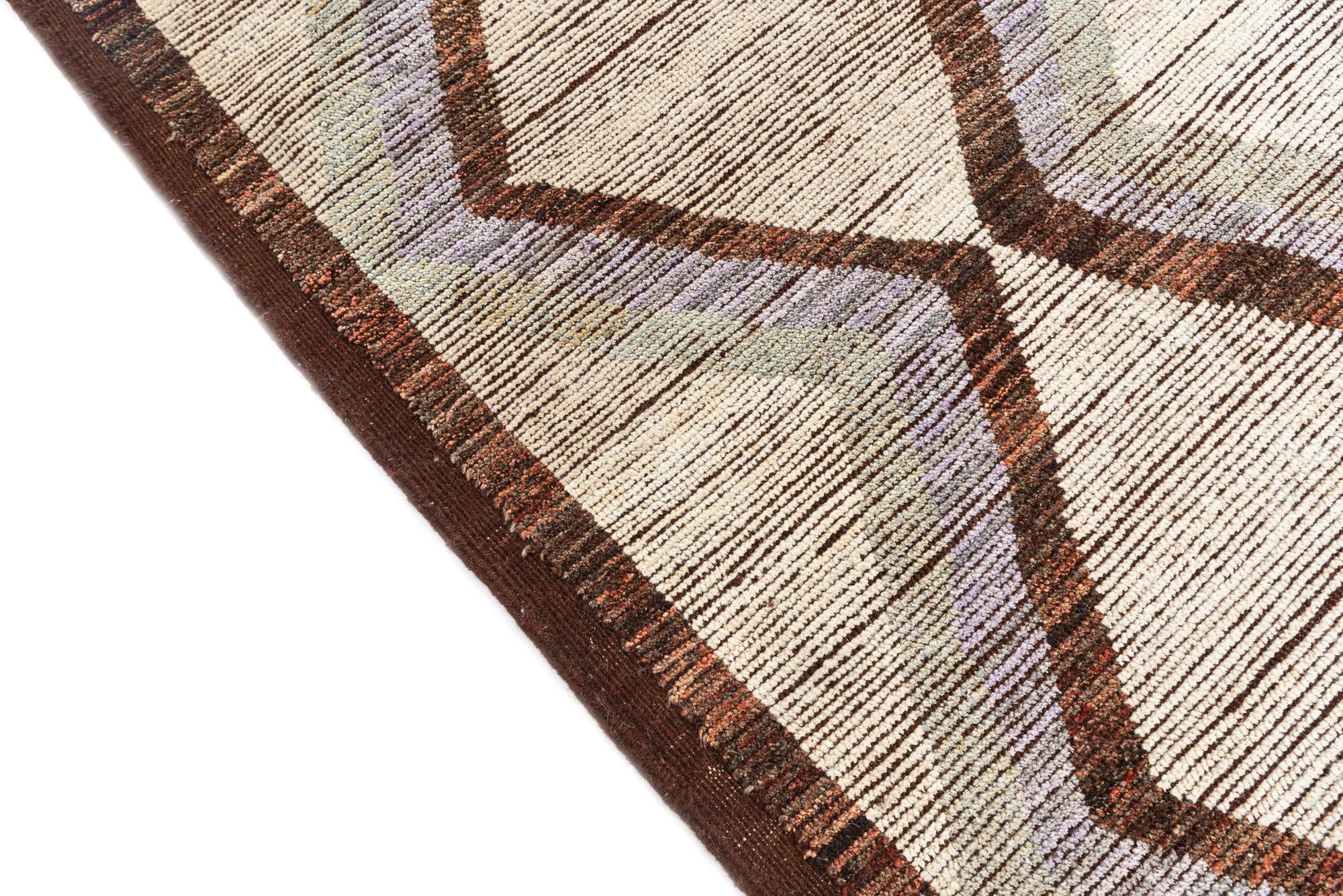 9' 5 x 12' 4 Hand Knotted Moroccan Wool Rug