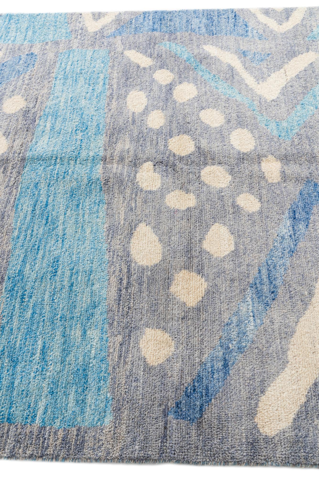 5' 6 x 8' Hand Knotted Moroccan Wool Rug