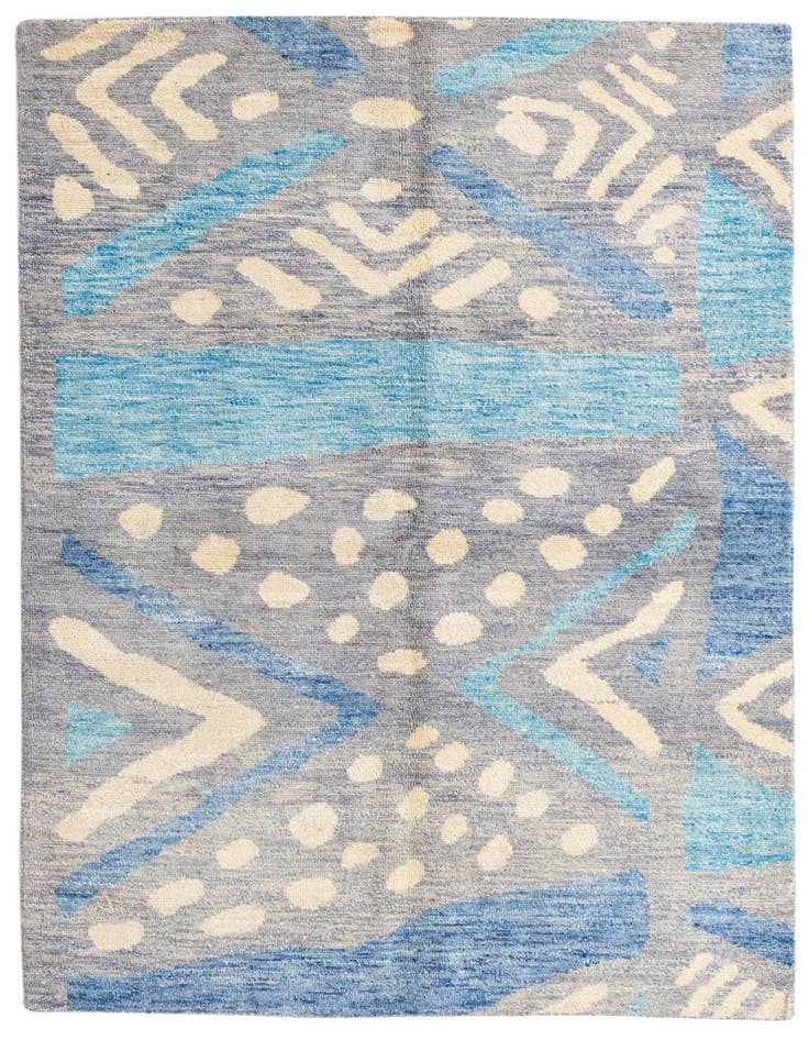 Detail image of 5' 6 x 8' Hand Knotted Moroccan Wool Rug