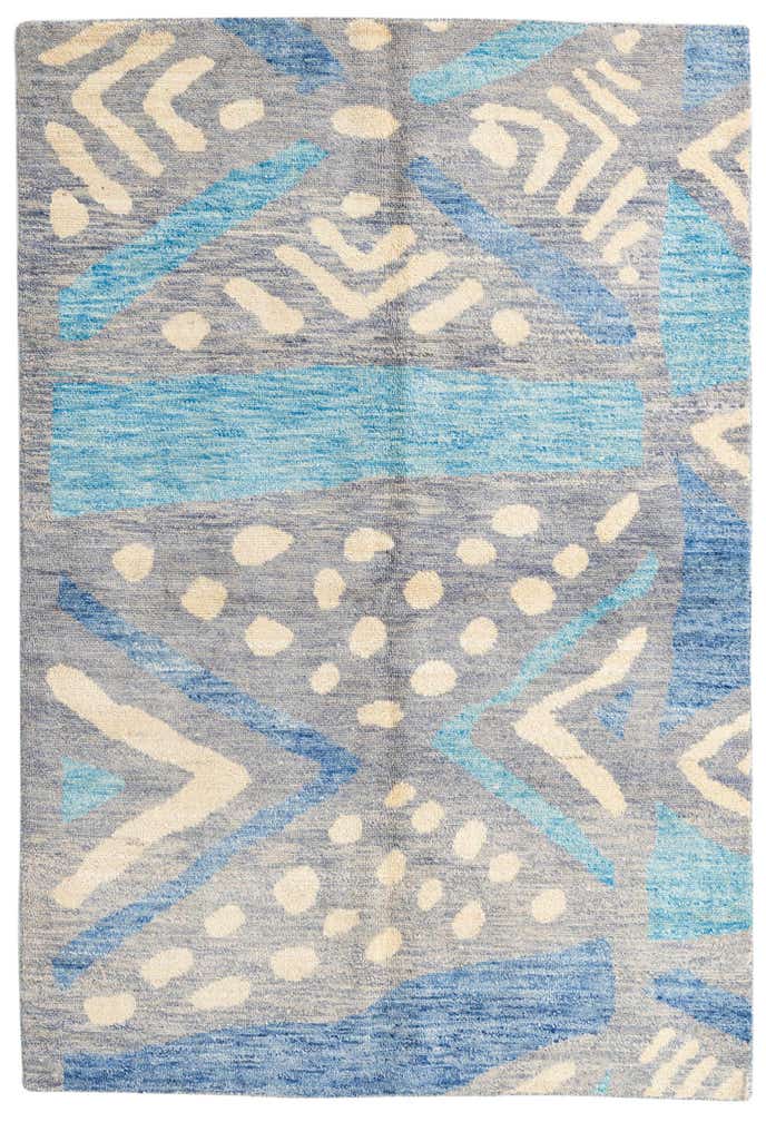 5' 6 x 8' Hand Knotted Moroccan Wool Rug