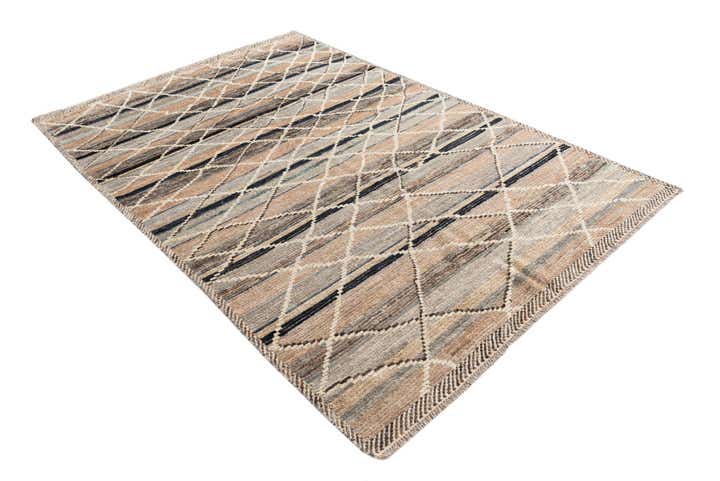 6' x 9' 3 Hand Knotted Moroccan Wool Rug