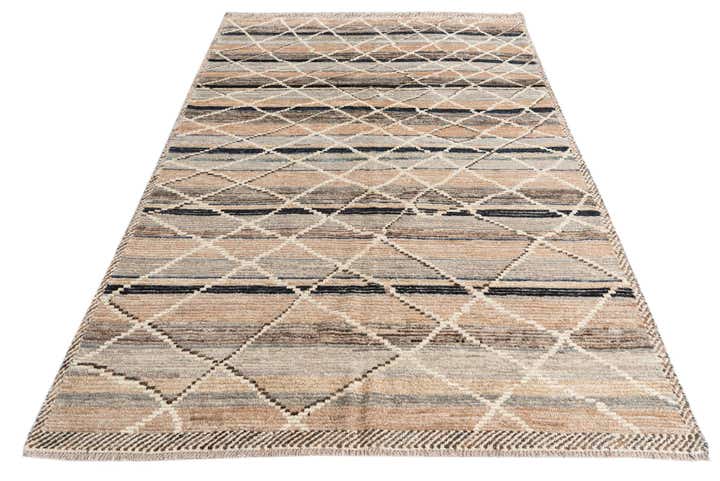 6' x 9' 3 Hand Knotted Moroccan Wool Rug