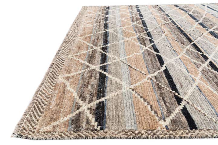 6' x 9' 3 Hand Knotted Moroccan Wool Rug