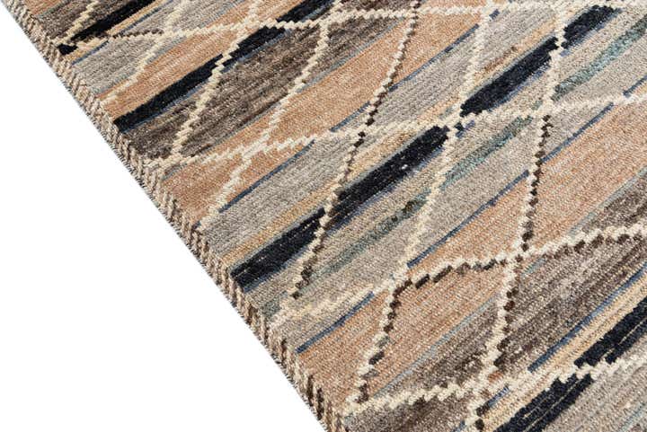 6' x 9' 3 Hand Knotted Moroccan Wool Rug