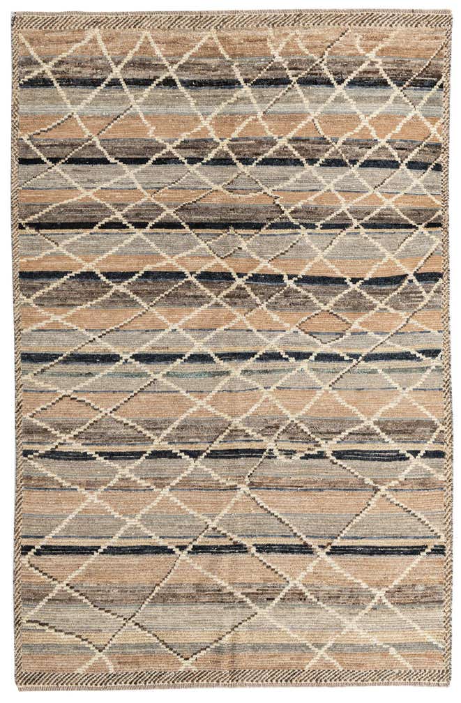 6' x 9' 3 Hand Knotted Moroccan Wool Rug