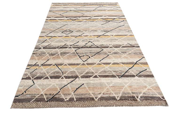 5' 9 x 9' 3 Hand Knotted Moroccan Wool Rug
