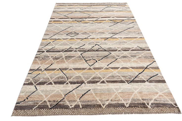 Detail image of 5' 9 x 9' 3 Hand Knotted Moroccan Wool Rug