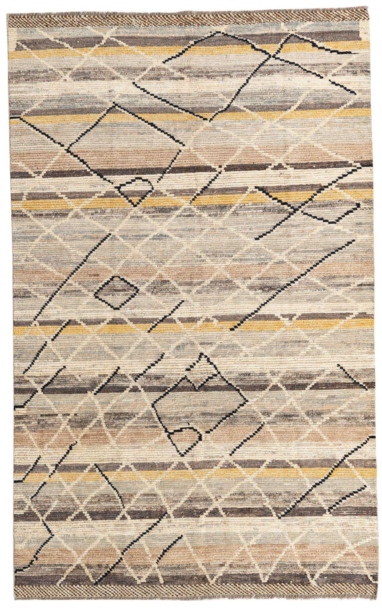 5' 9 x 9' 3 Hand Knotted Moroccan Wool Rug