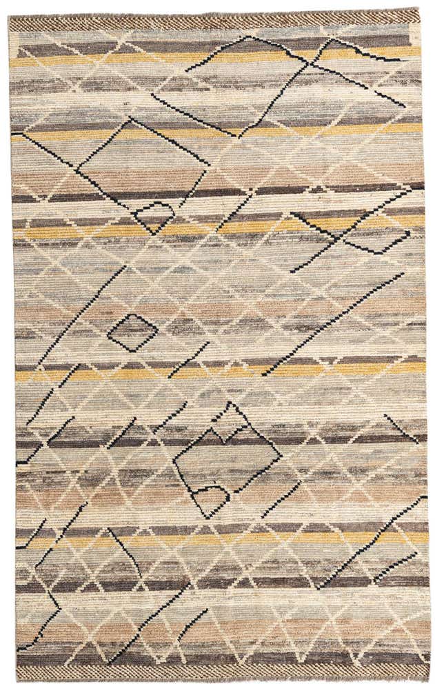 5' 9 x 9' 3 Hand Knotted Moroccan Wool Rug