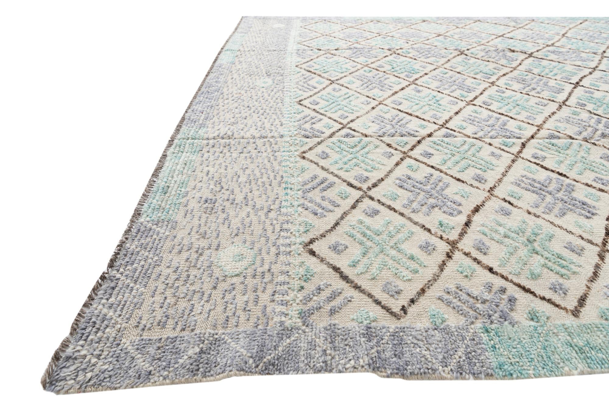 7' 5 x 10' 2 Hand Knotted Moroccan Wool Rug