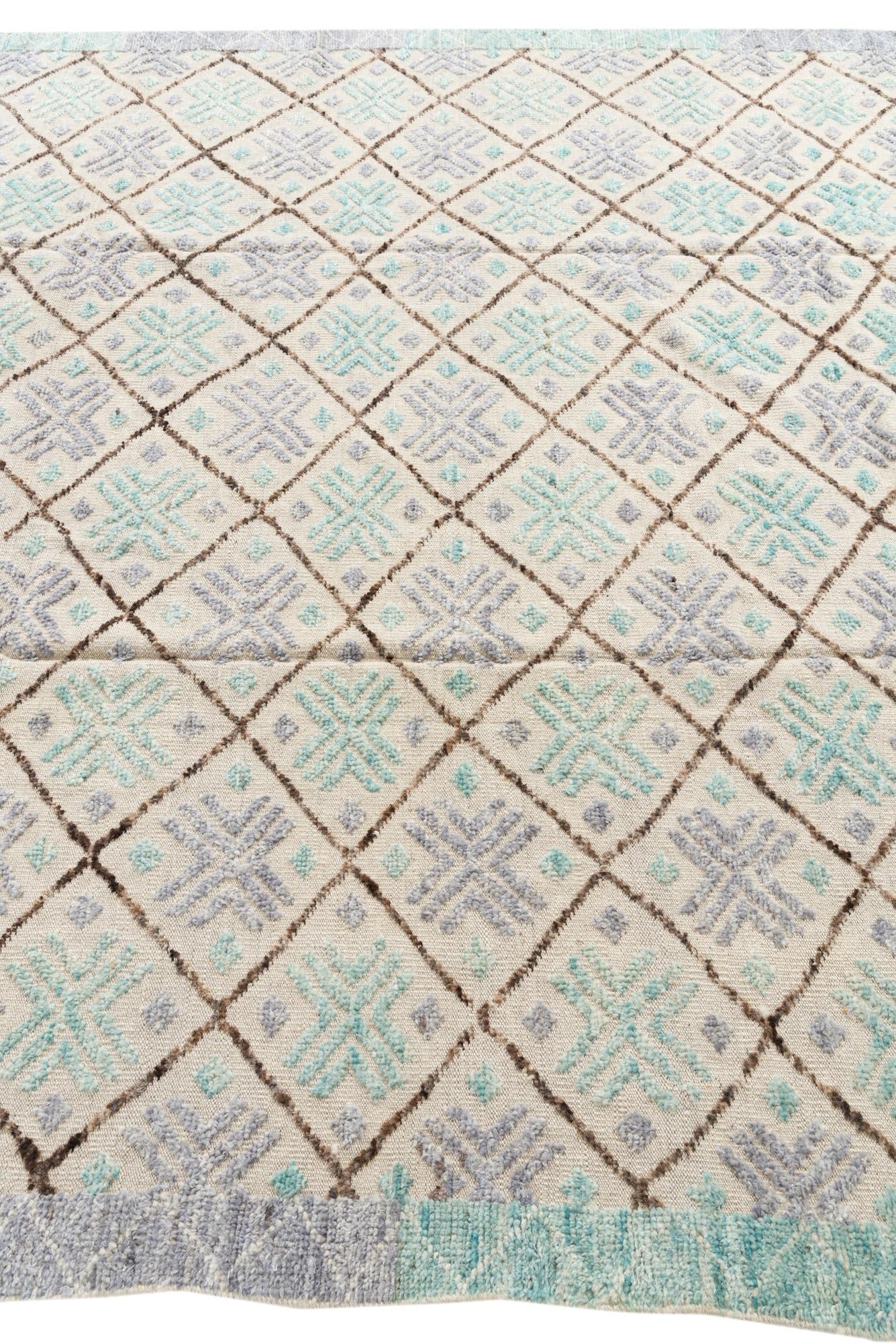 7' 5 x 10' 2 Hand Knotted Moroccan Wool Rug