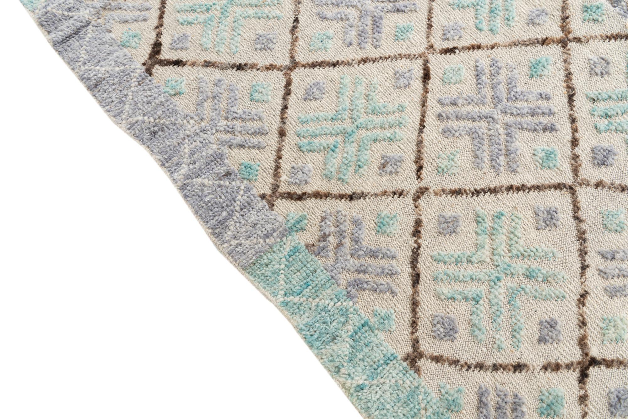 7' 5 x 10' 2 Hand Knotted Moroccan Wool Rug