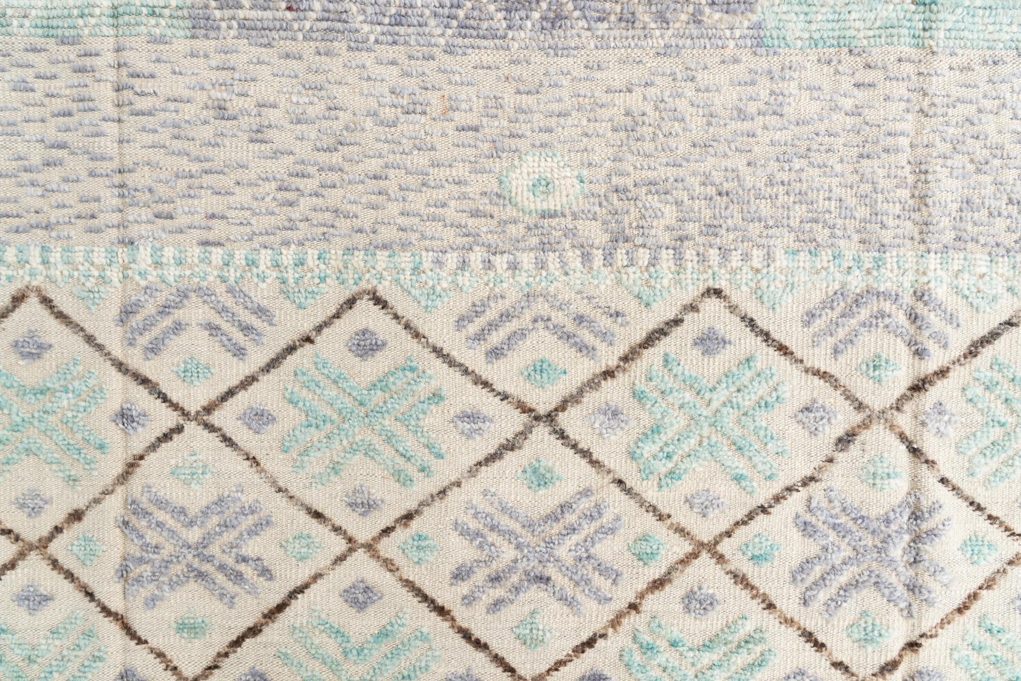7' 5 x 10' 2 Hand Knotted Moroccan Wool Rug