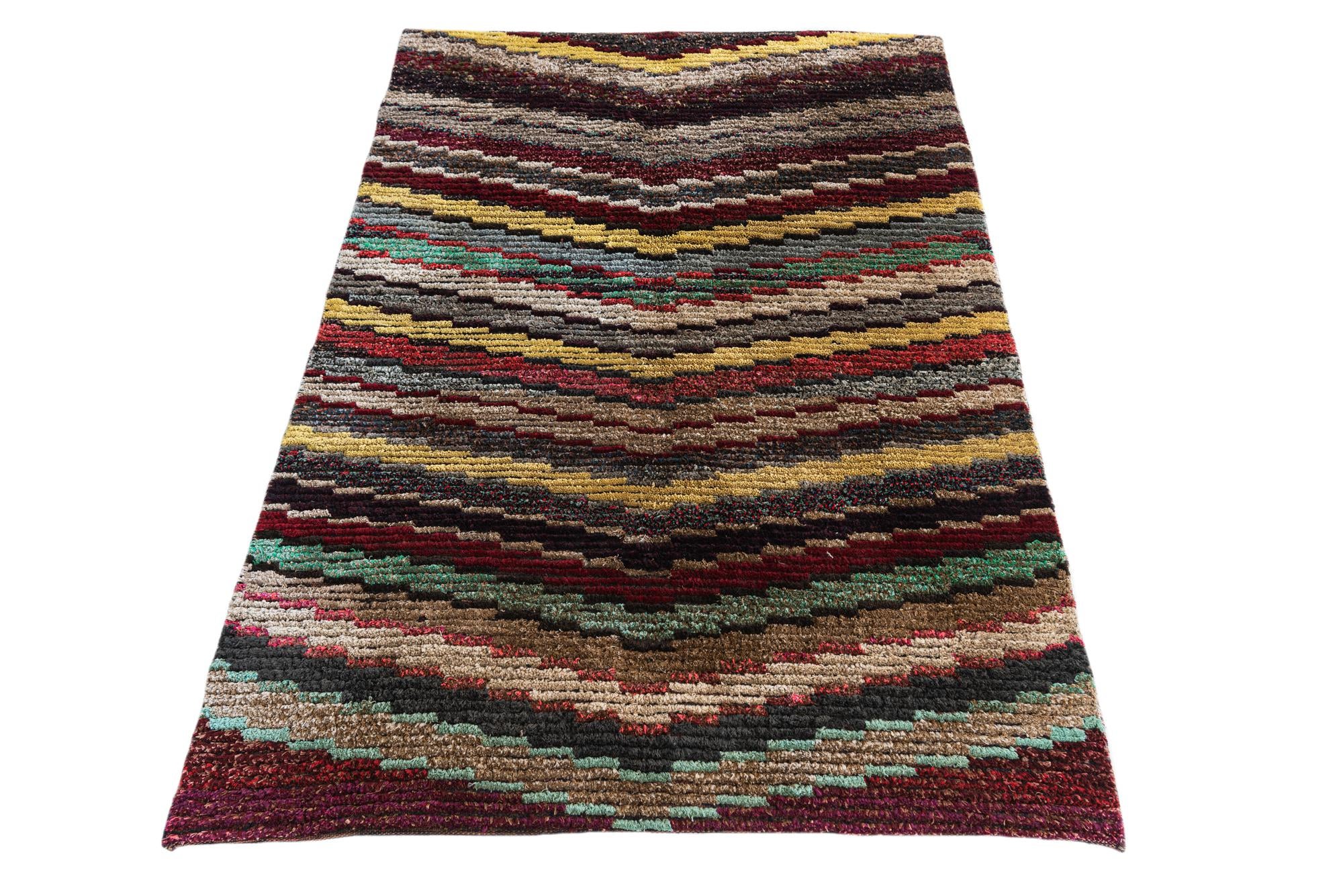 3' 10 x 5' 10 Hand Knotted Moroccan Wool Rug