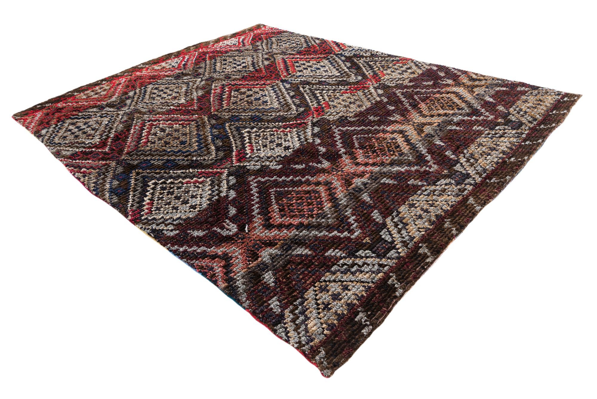 7' 8 x 9' 8 Hand Knotted Moroccan Wool Rug