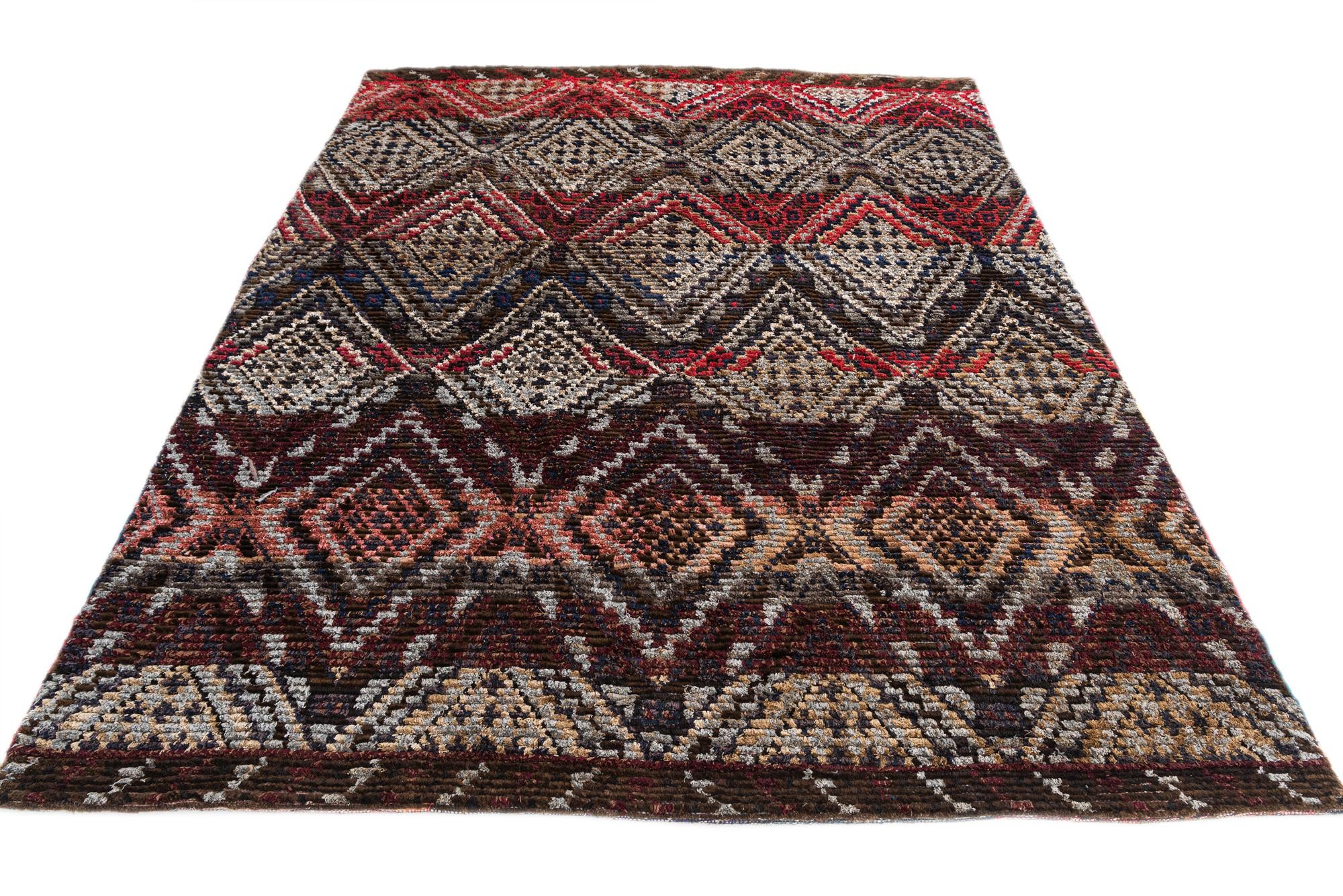 7' 8 x 9' 8 Hand Knotted Moroccan Wool Rug