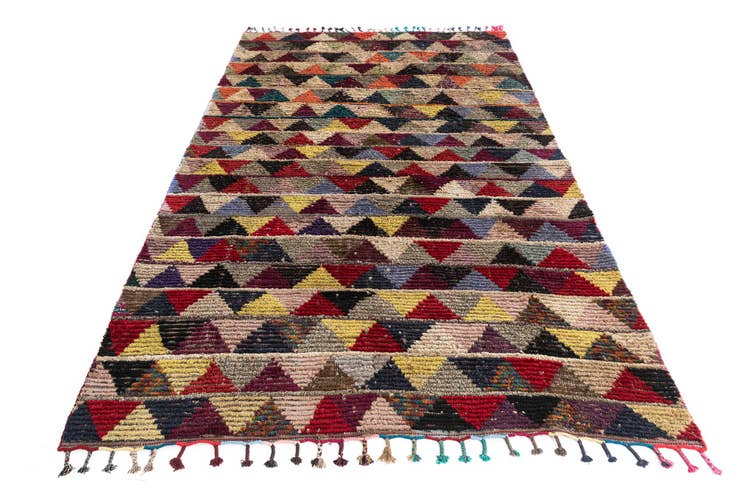 Detail image of 6' 1 x 9' 8 Hand Knotted Moroccan Wool Rug