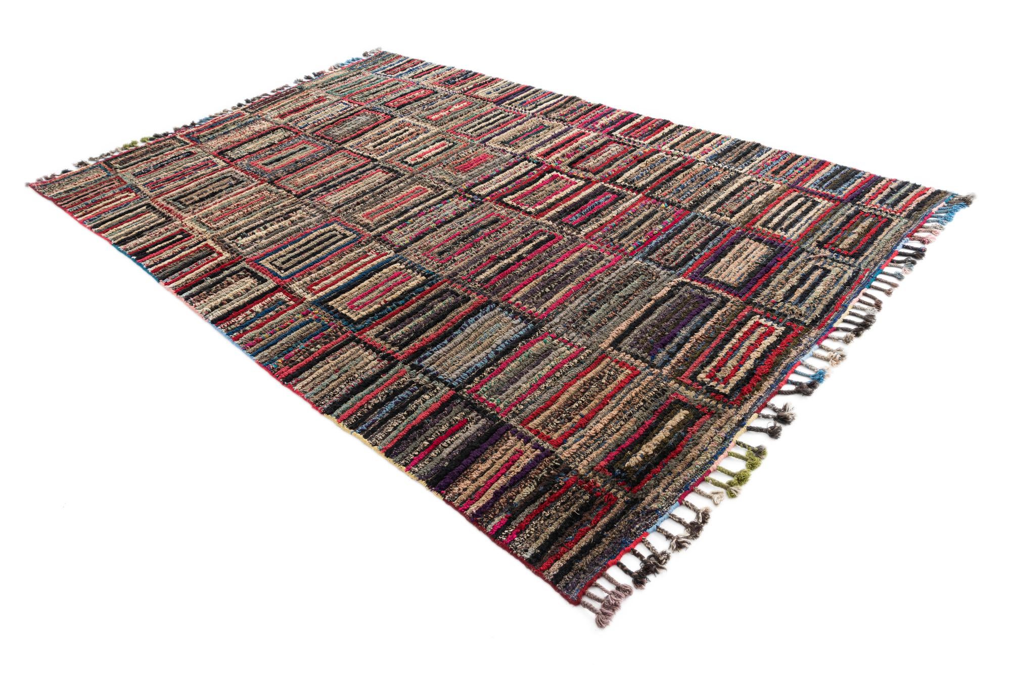 6' 3 x 9' 6 Hand Knotted Moroccan Wool Rug