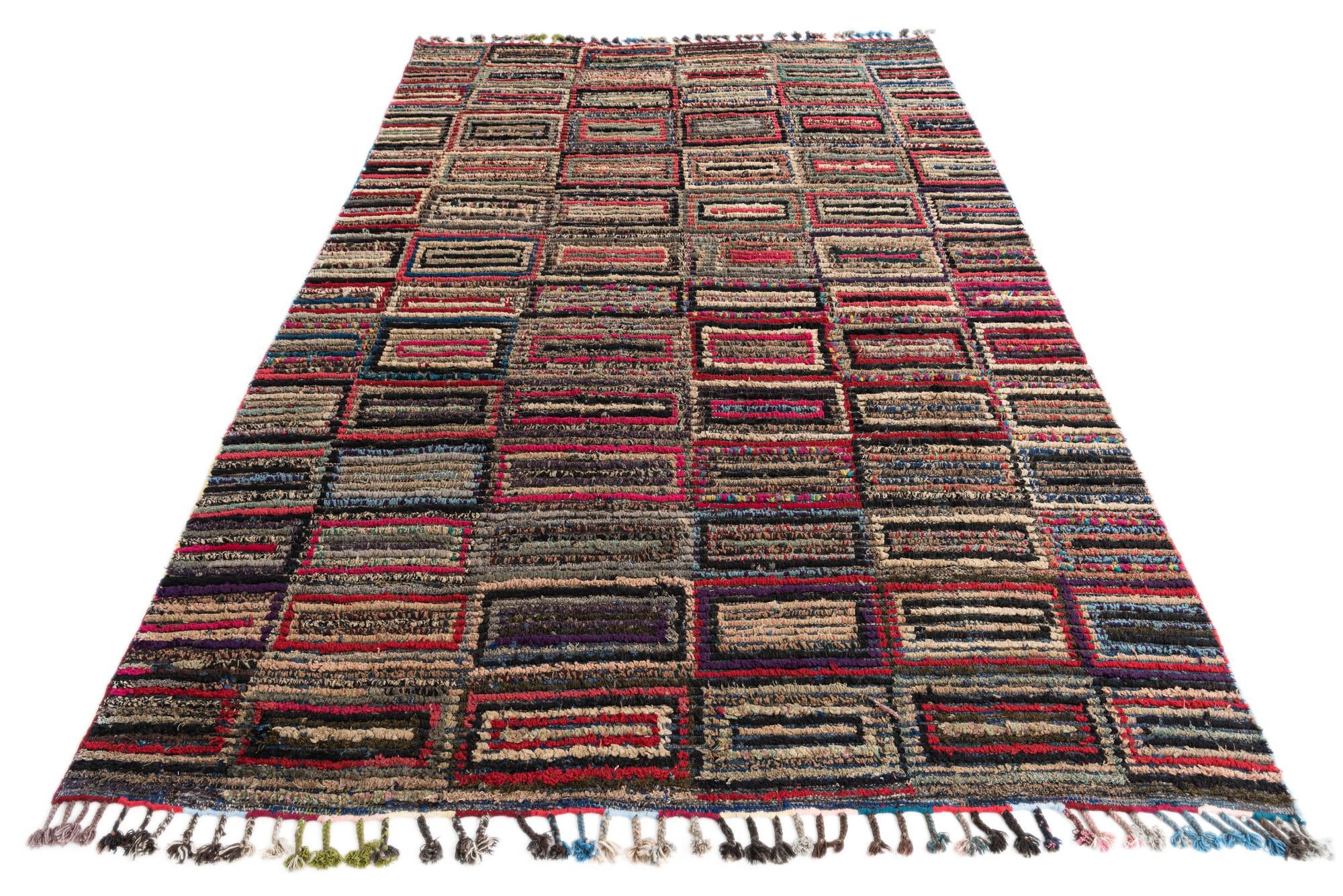 6' 3 x 9' 6 Hand Knotted Moroccan Wool Rug