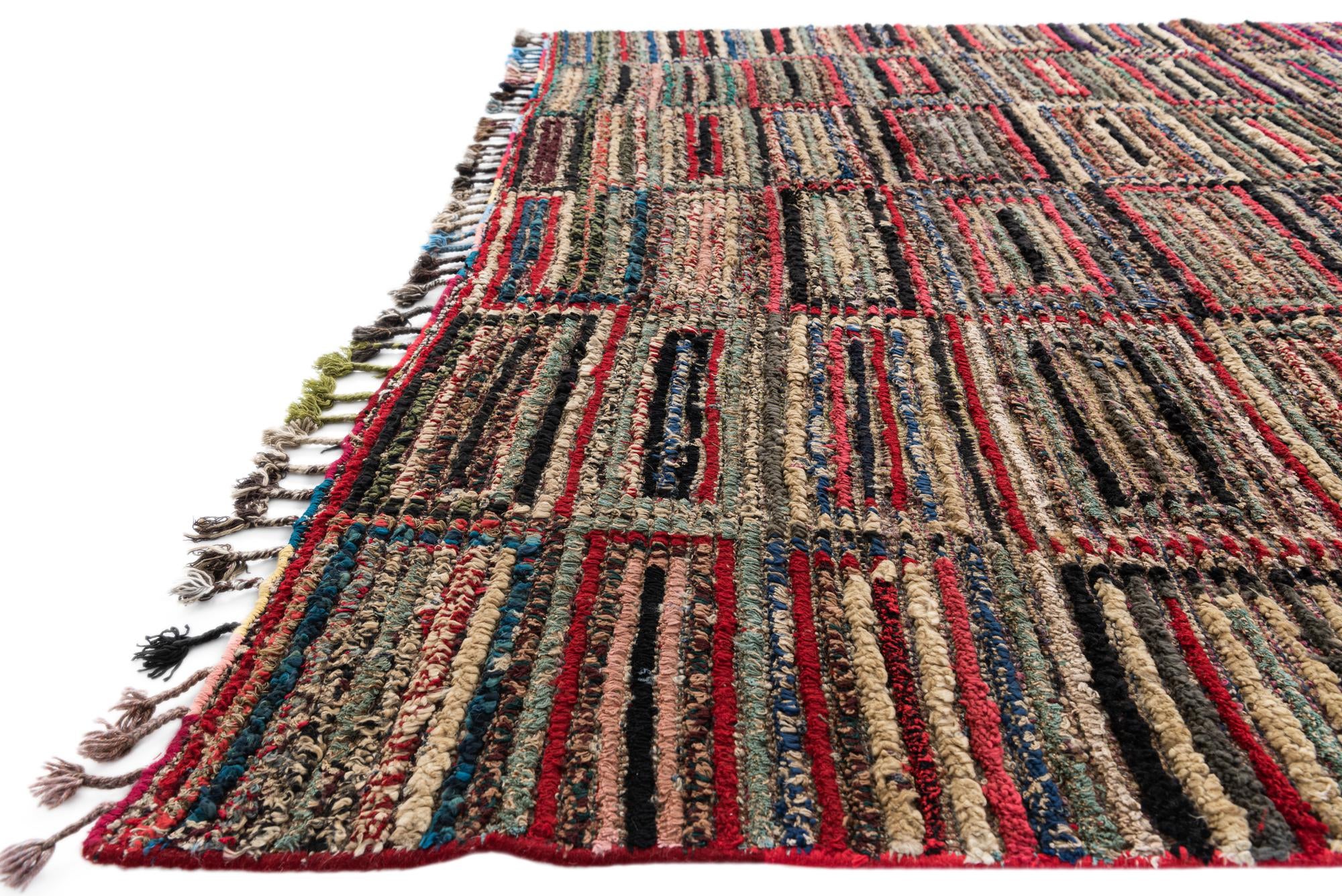 6' 3 x 9' 6 Hand Knotted Moroccan Wool Rug