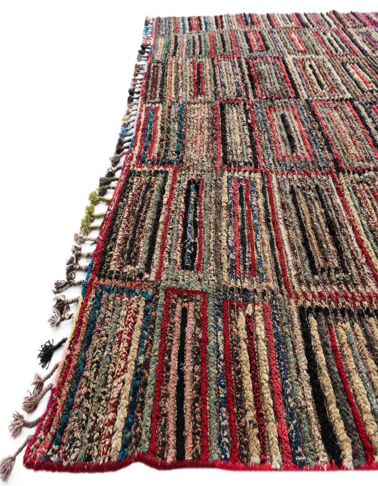Detail image of 6' 3 x 9' 6  Hand Knotted Moroccan Wool Rug