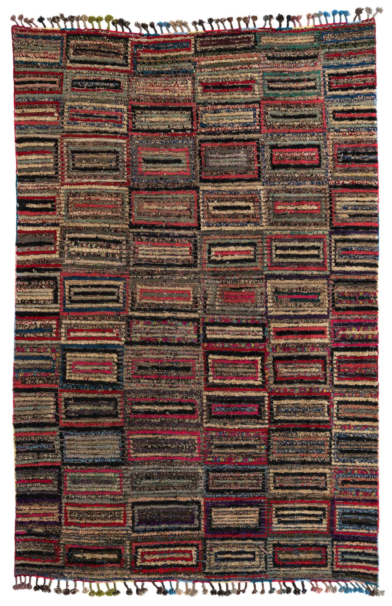 6' 3 x 9' 6 Hand Knotted Moroccan Wool Rug