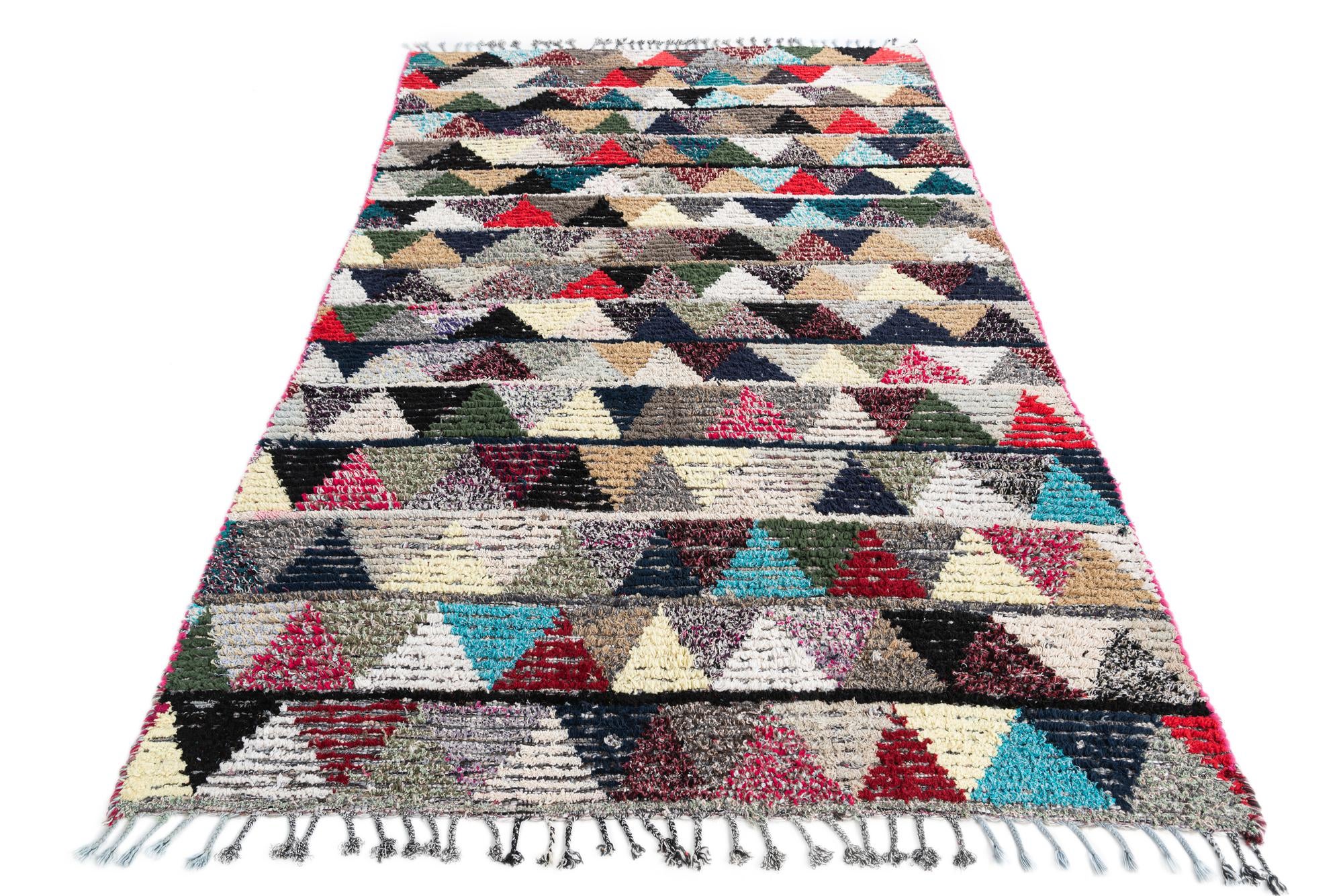 5' 4 x 8' Hand Knotted Moroccan Wool Rug
