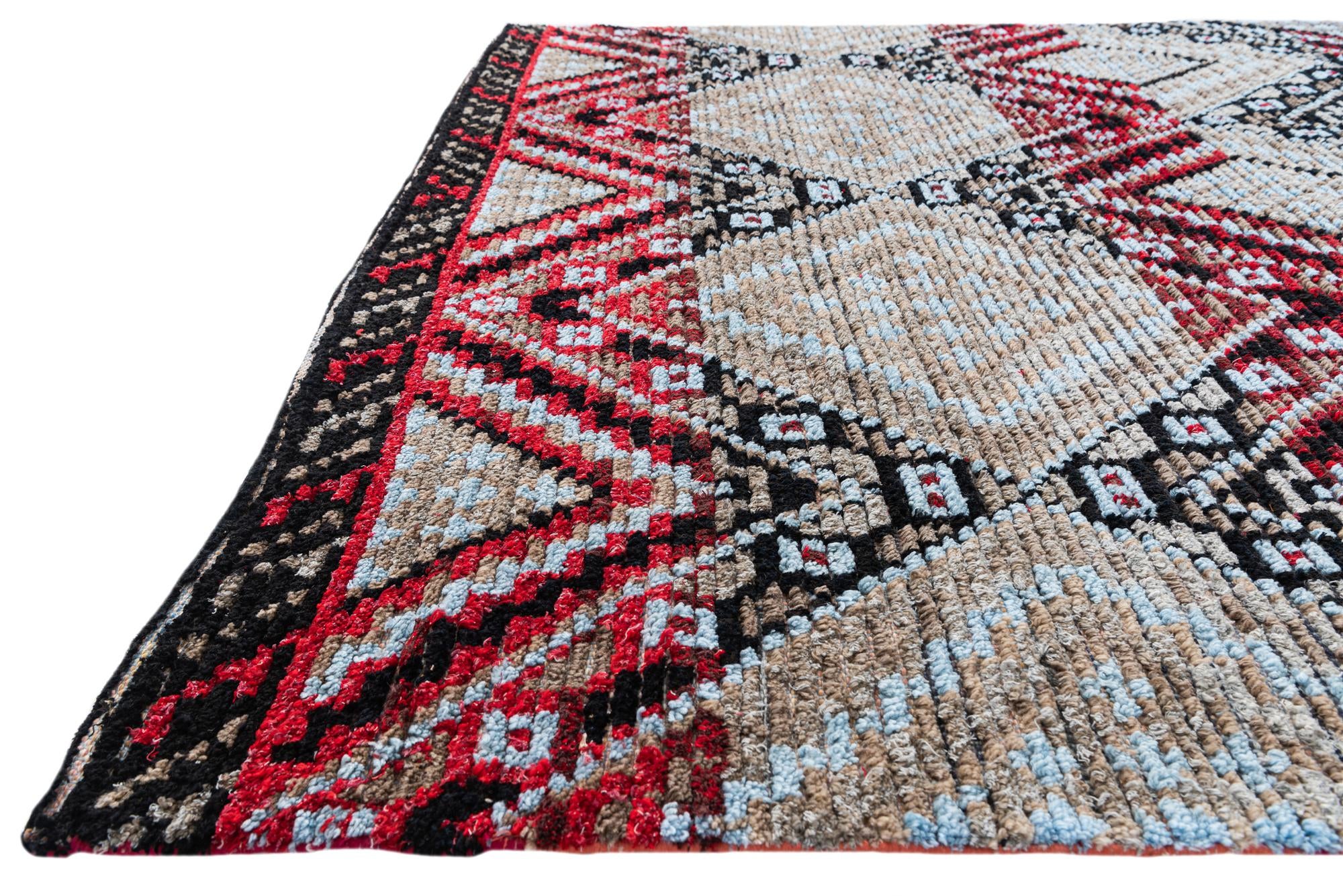 6' 5 x 9' 4 Hand Knotted Moroccan Wool Rug