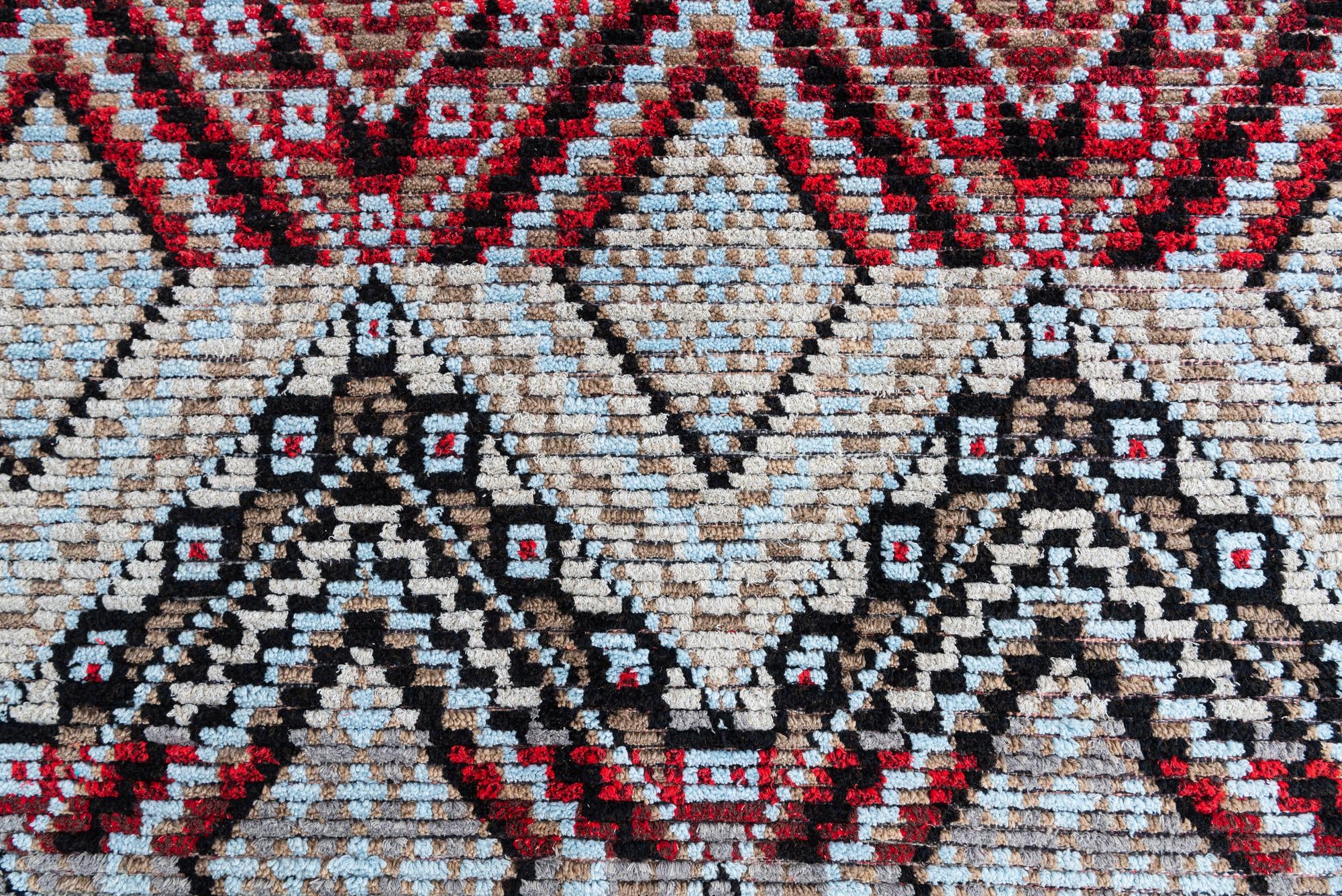 6' 5 x 9' 4 Hand Knotted Moroccan Wool Rug