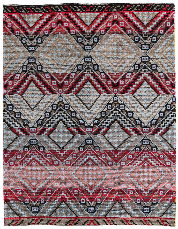 Detail image of 6' 5 x 9' 4 Hand Knotted Moroccan Wool Rug