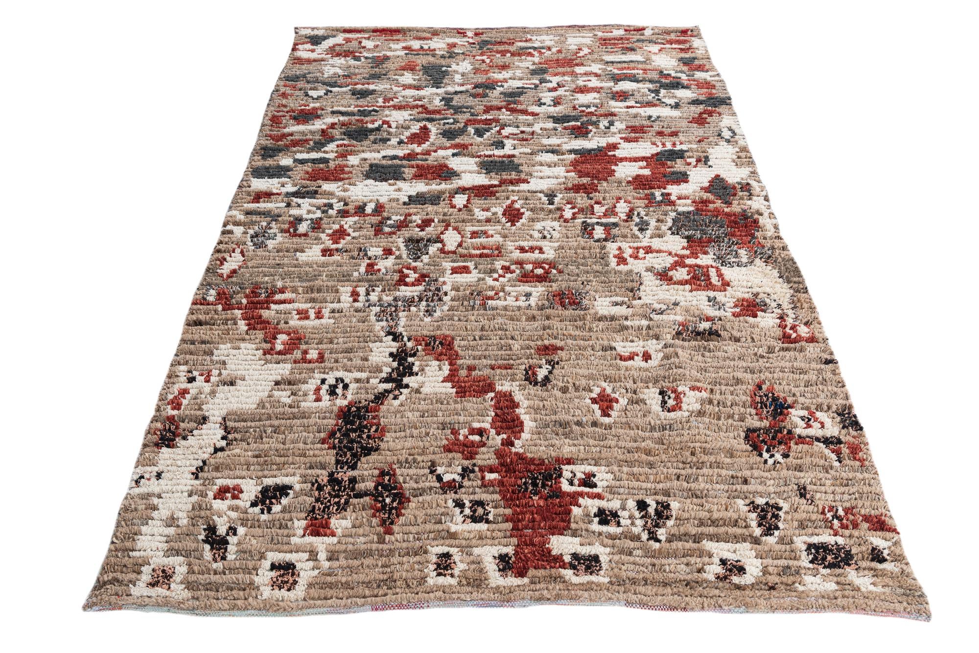 5' 2 x 7' 5 Hand Knotted Moroccan Wool Rug